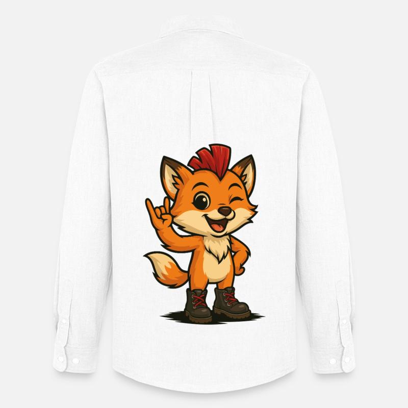 Fuchs mit Punk-Power - Männer Oxford Hemd von Stanley/Stella - Weiß