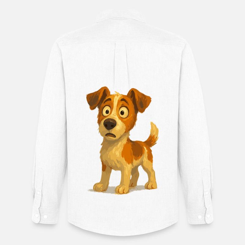 Jack Russell Terrier verwundert - Männer Oxford Hemd von Stanley/Stella - Weiß