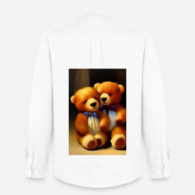 Teddybär - Männer Oxford Hemd von Stanley/Stella - Weiß