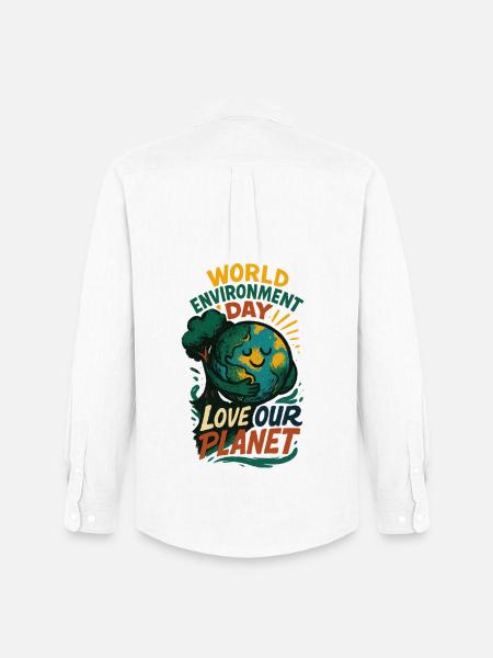 Earth Hugging Tree for World Environment Day - Men's Oxford Shirt by Stanley/Stella - white