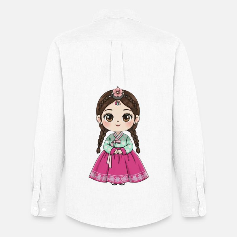 Chibi Hanbok Süßigkeiten-Traum Chaewon - Männer Oxford Hemd von Stanley/Stella - Weiß
