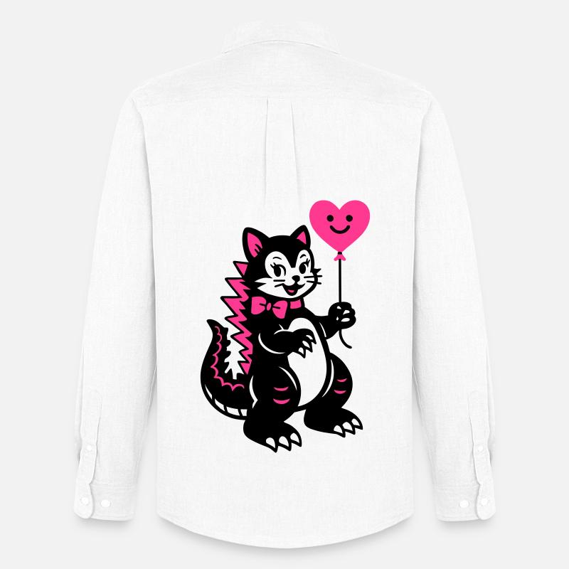 Monster Cat Pink - Männer Oxford Hemd von Stanley/Stella - Weiß