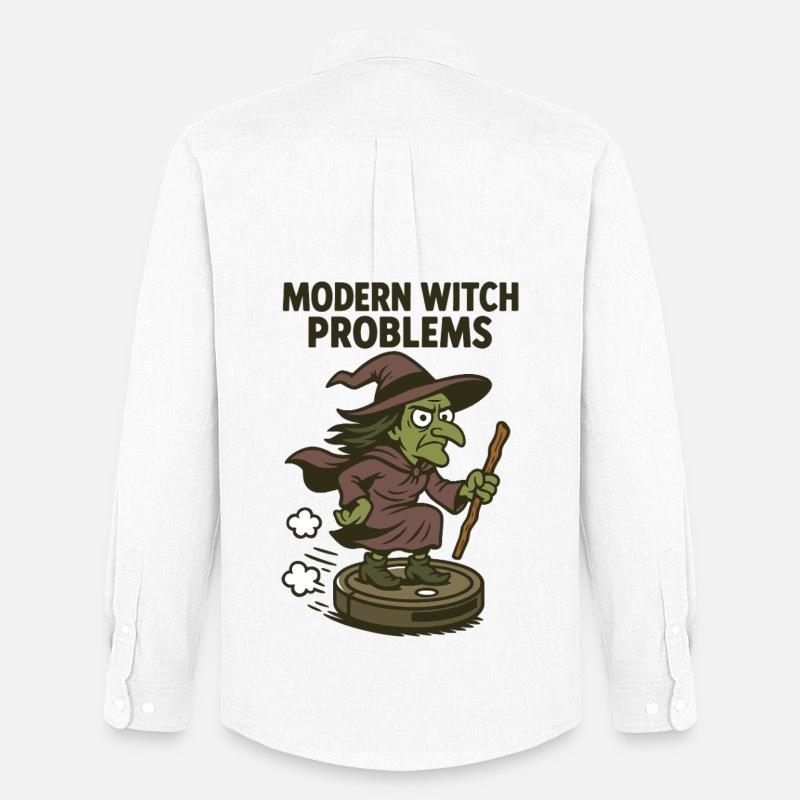 Modern Witch Problems – Lustiges Hexen Design - Männer Oxford Hemd von Stanley/Stella - Weiß