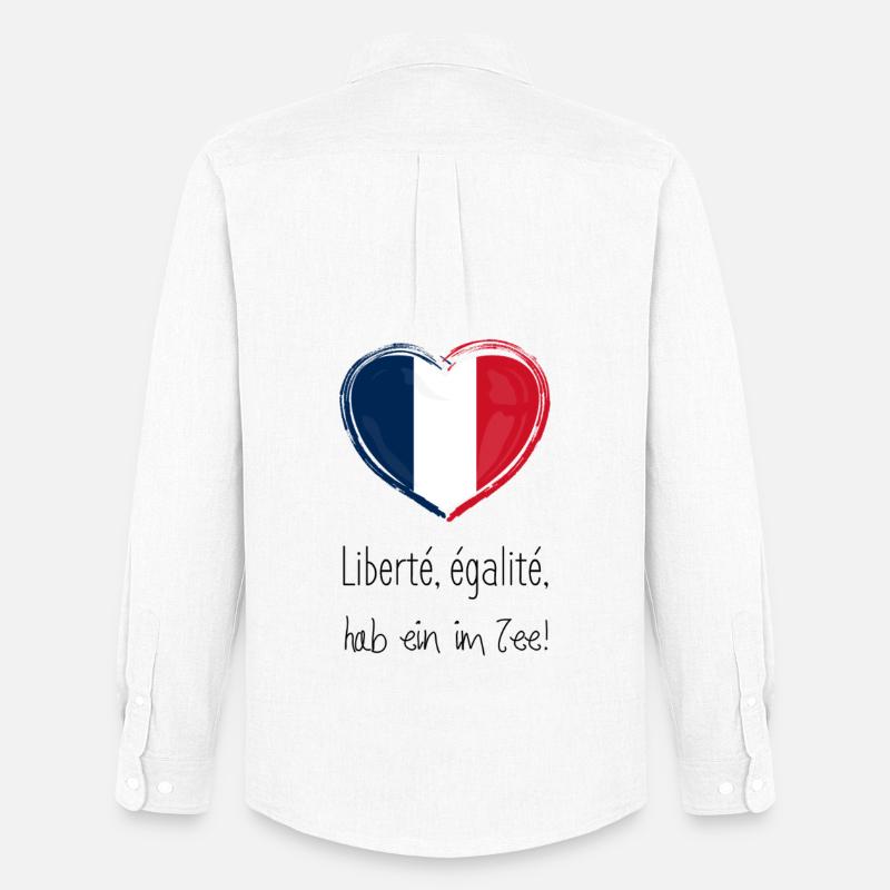 Liberte, egalite, hab ein im Tee! - Männer Oxford Hemd von Stanley/Stella - Weiß