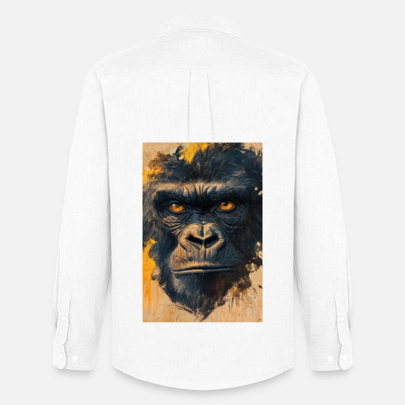 Illustration eines Gorillas - Männer Oxford Hemd von Stanley/Stella - Weiß