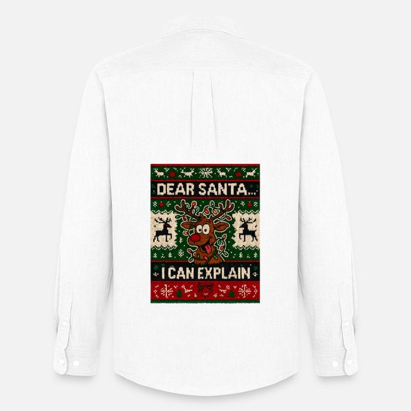 Dear Santa I Can Explain - Männer Oxford Hemd von Stanley/Stella - Weiß