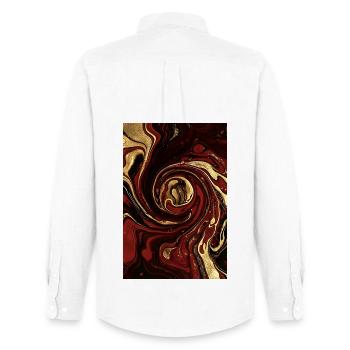 Abstract Germany Fluid Art Part 1. - Men's Oxford Shirt by Stanley/Stella - white - Back - AI Model Male 185 dark (185cm)