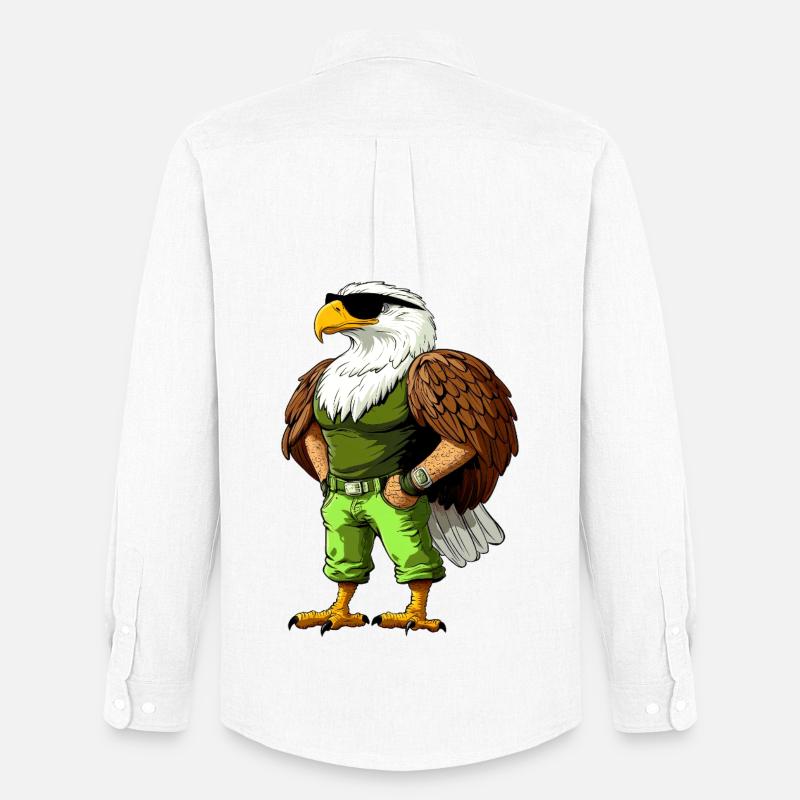 Cooler Adler  - Männer Oxford Hemd von Stanley/Stella - Weiß