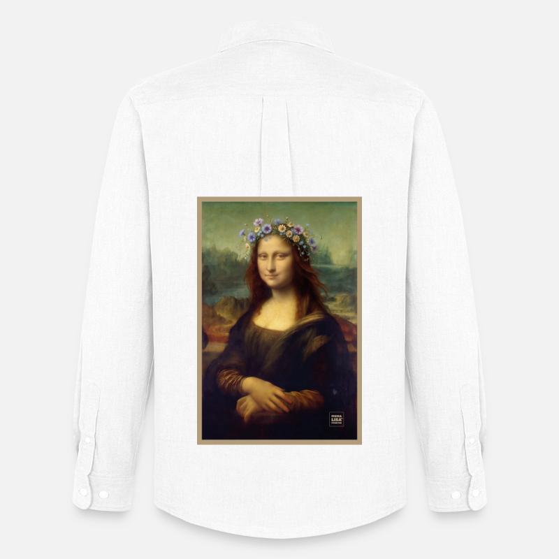 Mona Lisa Blumenkrone - Männer Oxford Hemd von Stanley/Stella - Weiß