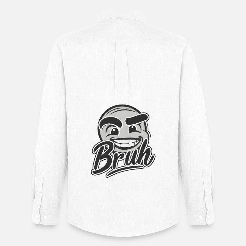 Bruh Face - Männer Oxford Hemd von Stanley/Stella - Weiß