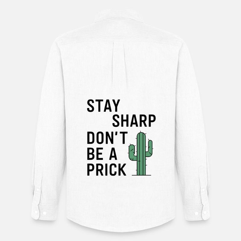 Stay Sharp, Don’t Be a Prick - Männer Oxford Hemd von Stanley/Stella - Weiß