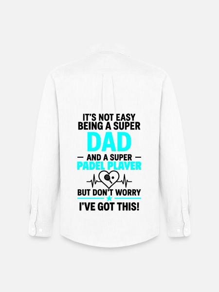 Cœur + Padel – Super Dad Padel Player - Chemise Oxford homme Stanley/Stella - blanc