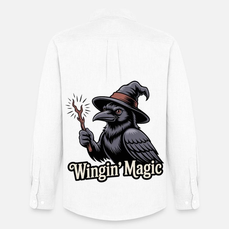 Wingin' Magic Raven - Männer Oxford Hemd von Stanley/Stella - Weiß