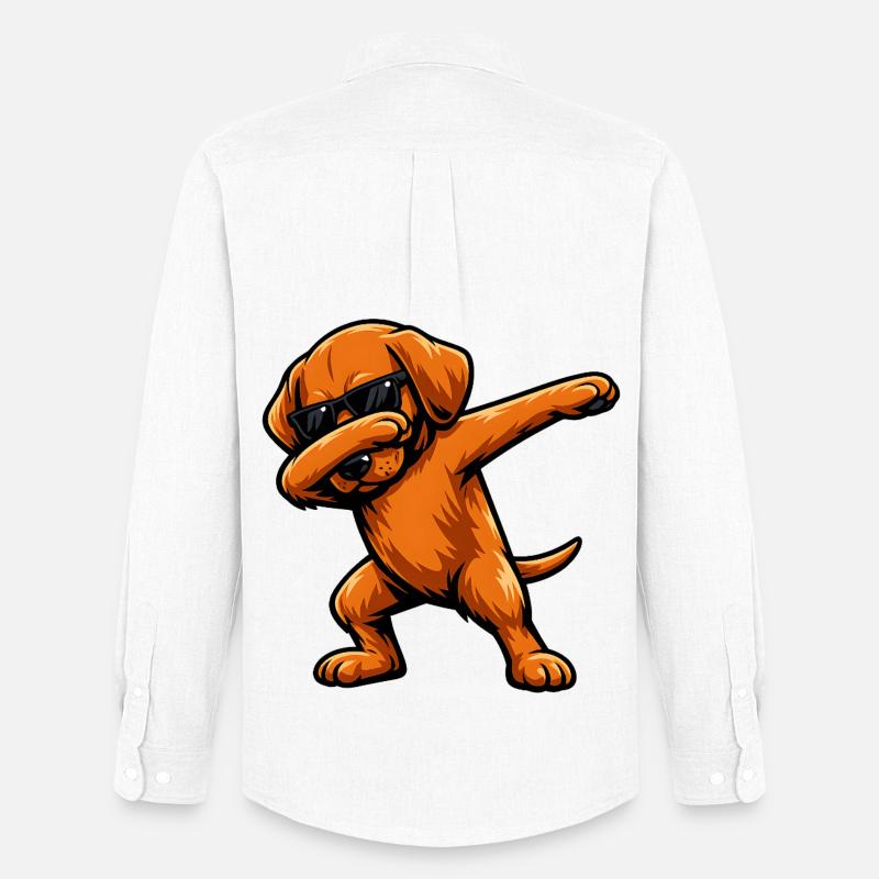 Dabbing Vizsla - Männer Oxford Hemd von Stanley/Stella - Weiß