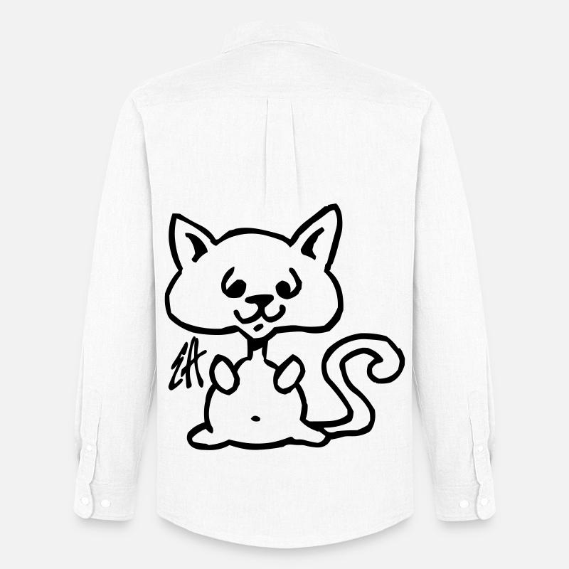 Katze - Männer Oxford Hemd von Stanley/Stella - Weiß