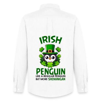 Irish Penguin Shenanigan - Men's Oxford Shirt by Stanley/Stella - white - Back - AI Model Male 185 dark (185cm)