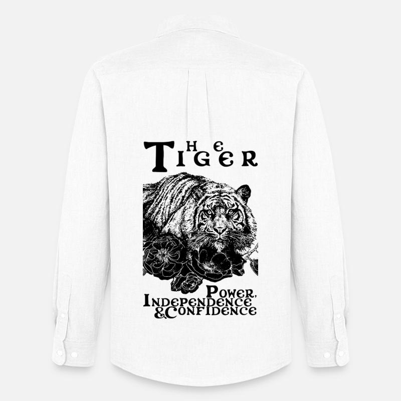 DER TIGER - Männer Oxford Hemd von Stanley/Stella - Weiß