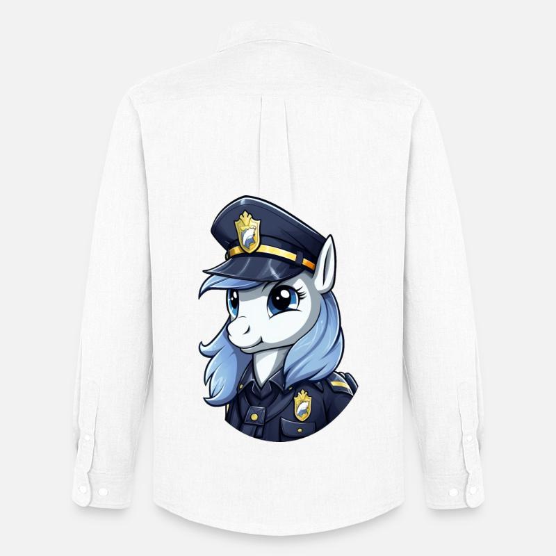 Polizei Pony - Männer Oxford Hemd von Stanley/Stella - Weiß