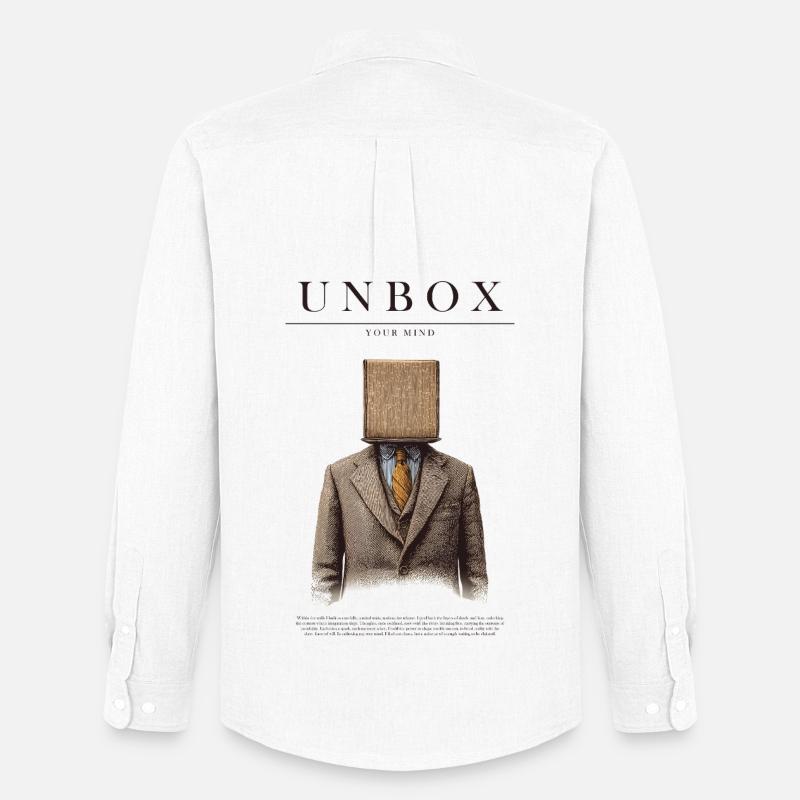Unbox Your Mind - Männer Oxford Hemd von Stanley/Stella - Weiß