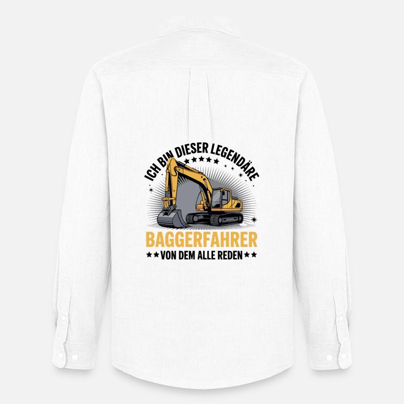 Baggerfahrer Bagger - Männer Oxford Hemd von Stanley/Stella - Weiß