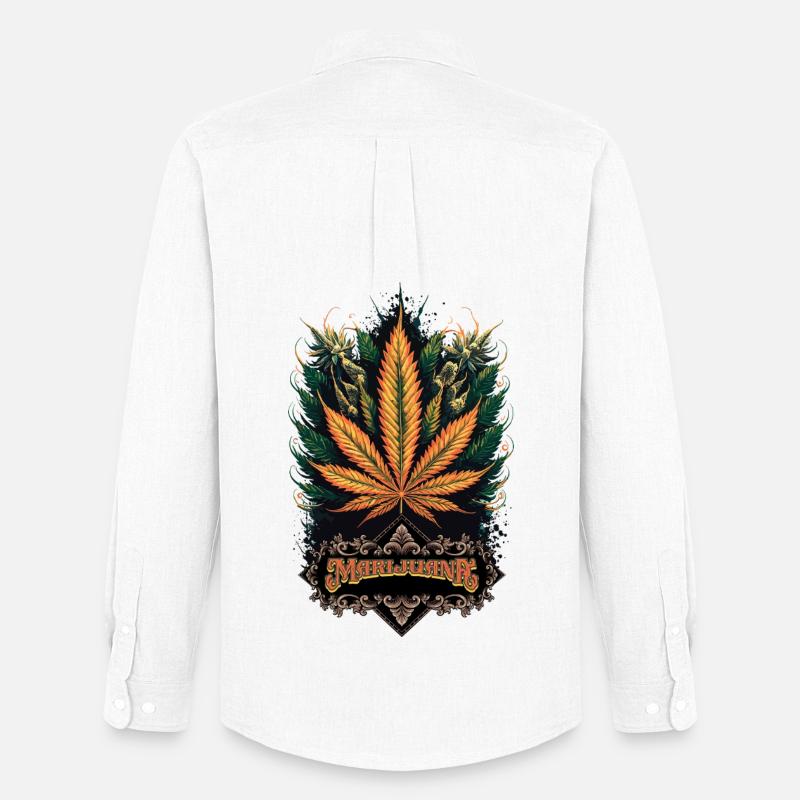 Marijuana - Männer Oxford Hemd von Stanley/Stella - Weiß