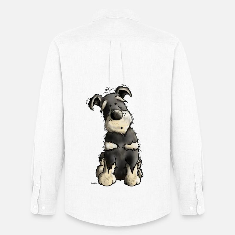 Drolliger Schnauzer - Männer Oxford Hemd von Stanley/Stella - Weiß