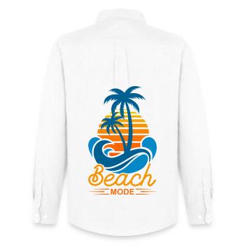 Beach Mode On Summer Vacation Tropical Gift - Men's Oxford Shirt by Stanley/Stella - white - Back - AI Model Male 185 dark (185cm)