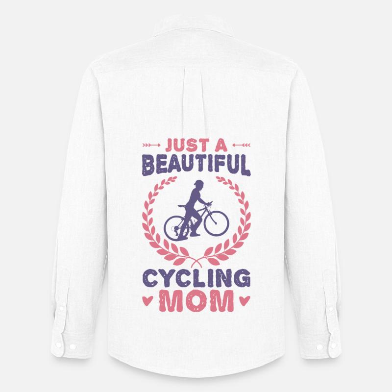 Radfahrer Mama - Männer Oxford Hemd von Stanley/Stella - Weiß