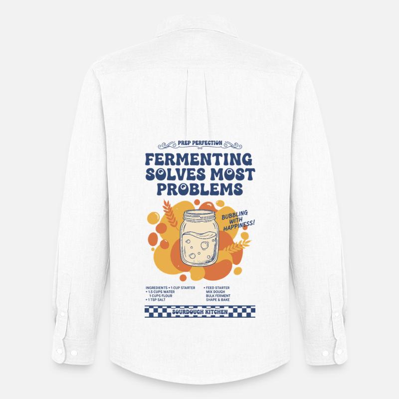 sourdough Fermenting Solves Most Problems bread - Men's Oxford Shirt by Stanley/Stella - white