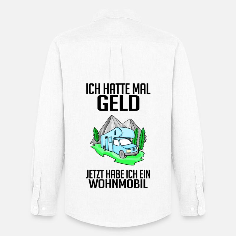 Wohnmobil Wohnwagen Campen Camping - Männer Oxford Hemd von Stanley/Stella - Weiß