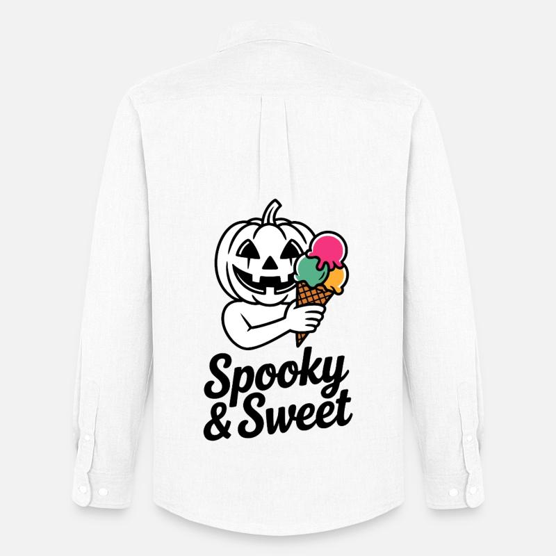 Halloweenkürbis mit Eiscreme - Männer Oxford Hemd von Stanley/Stella - Weiß