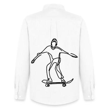 Skateboarder - Männer Oxford Hemd von Stanley/Stella - Weiß - Hinten - AI Model Male 185 dark (185cm)