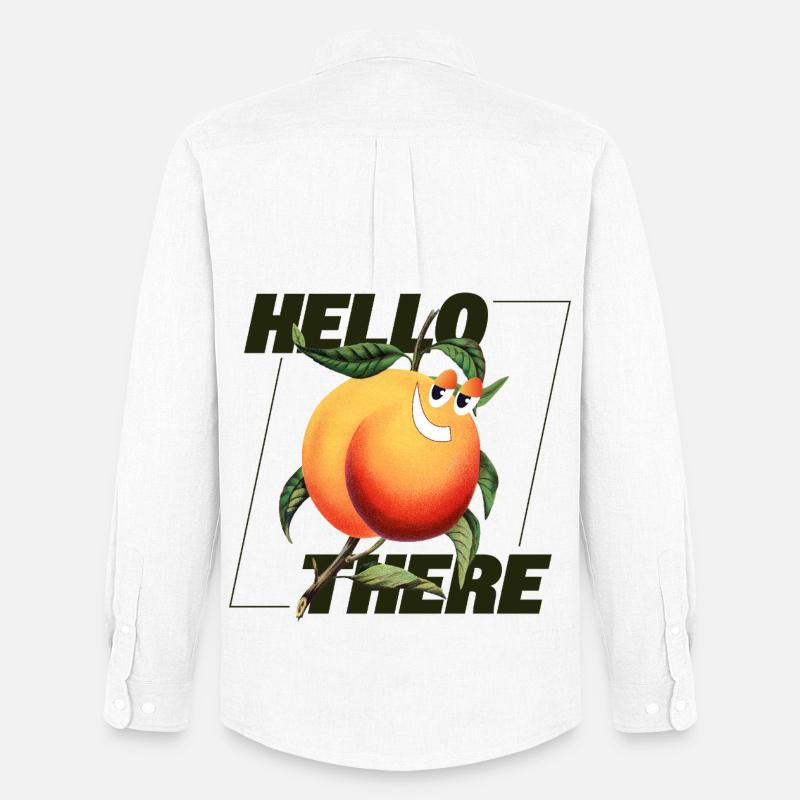 Peach Retro – Hello There Statement - Männer Oxford Hemd von Stanley/Stella - Weiß