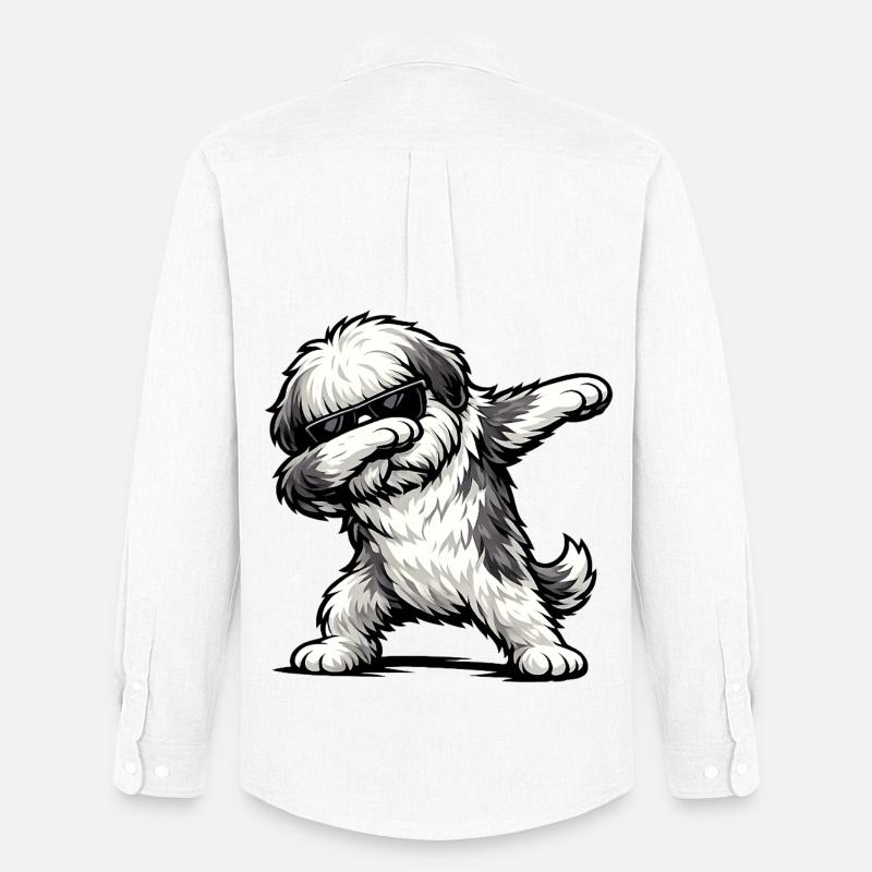 Dabbing Bobtail - Männer Oxford Hemd von Stanley/Stella - Weiß