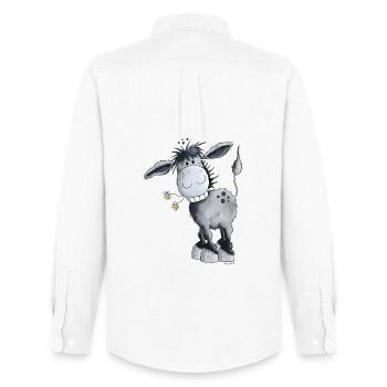 Knuffiger Esel - Männer Oxford Hemd von Stanley/Stella - Weiß - Hinten - AI Model Male 185 dark (185cm)
