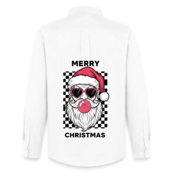 Joyeux Noël - Chemise Oxford homme Stanley/Stella - blanc - Dos - AI Model Male 185 dark (185cm)