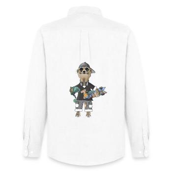 Savannen_Skater_Erdmaennchen - Men's Oxford Shirt by Stanley/Stella - white - Back - AI Model Male 185 dark (185cm)