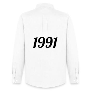 1991 - Chemise Oxford homme Stanley/Stella - blanc - Dos - AI Model Male 185 dark (185cm)