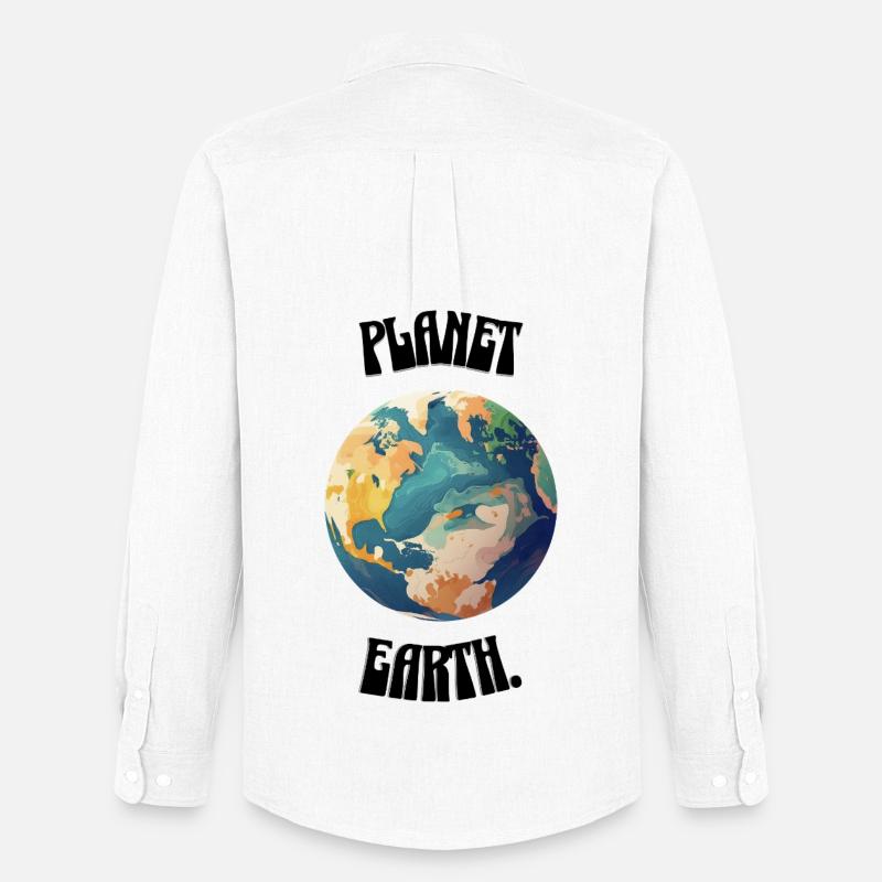 planet earth. - Männer Oxford Hemd von Stanley/Stella - Weiß