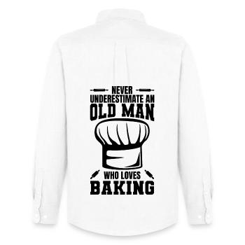 Baker Grandpa - Men's Oxford Shirt by Stanley/Stella - white - Back - AI Model Male 185 dark (185cm)