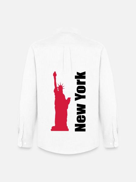 new york - Men's Oxford Shirt by Stanley/Stella - white