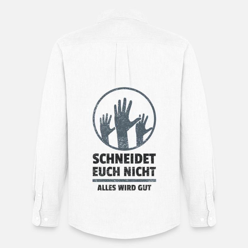 logo schneidet euch nicht - Männer Oxford Hemd von Stanley/Stella - Weiß