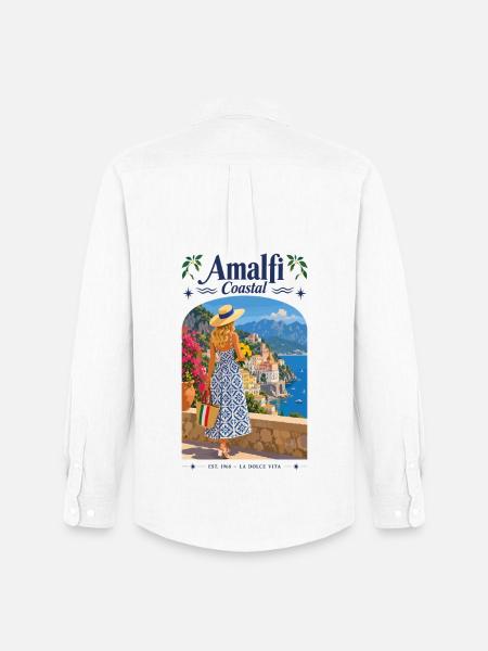 Amalfi Küstenblick Kleid-Print - Männer Oxford Hemd von Stanley/Stella - Weiß
