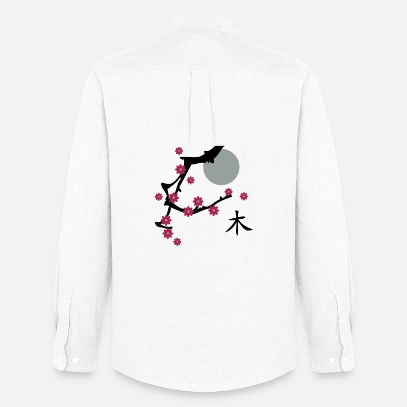 Kirsch Blüte-Cherry blossoms - Männer Oxford Hemd von Stanley/Stella - Weiß