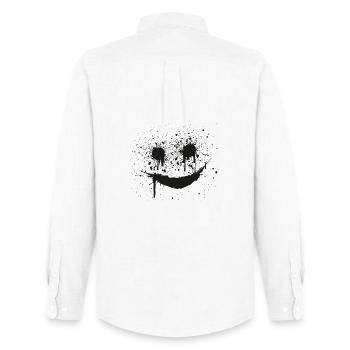 smilie smiley smileys gesicht face - Chemise Oxford homme Stanley/Stella - blanc - Dos - AI Model Male 185 dark (185cm)