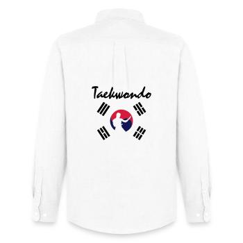 taekwondo_5 - Men's Oxford Shirt by Stanley/Stella - white - Back - AI Model Male 185 dark (185cm)