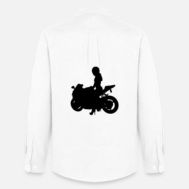 Motorradfahrerin - Männer Oxford Hemd von Stanley/Stella - Weiß