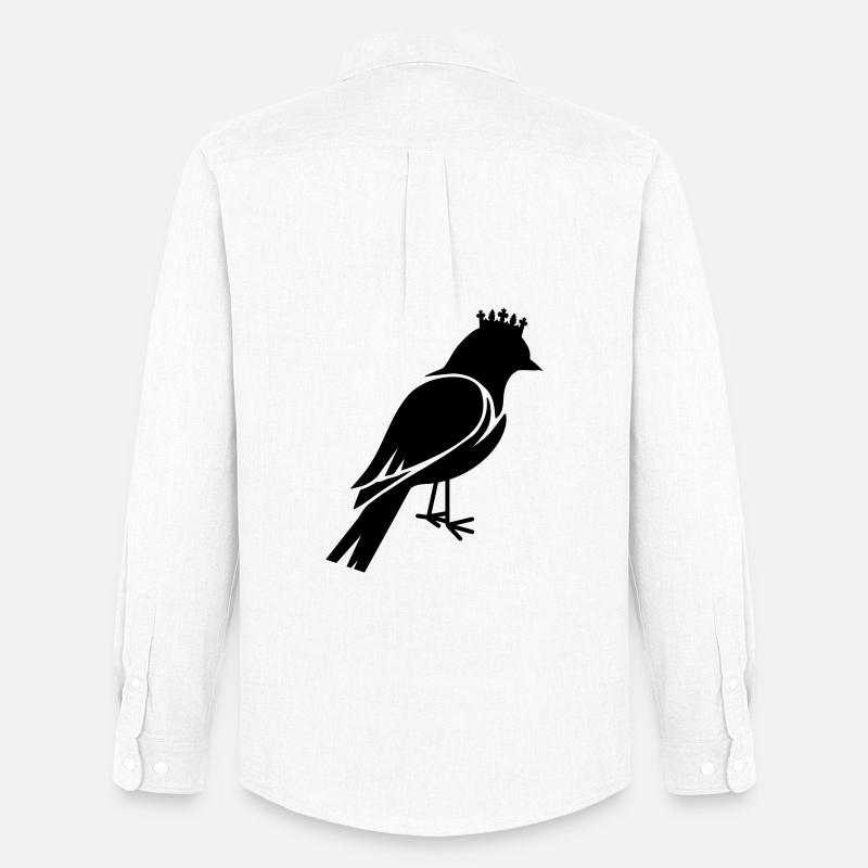 Vogel mit Krone - Männer Oxford Hemd von Stanley/Stella - Weiß