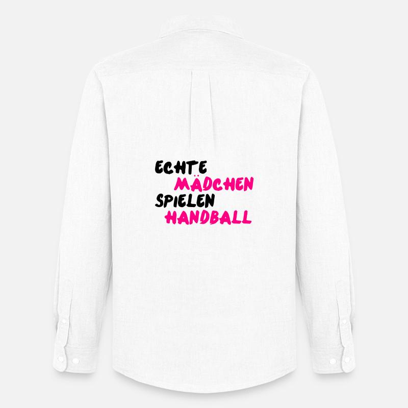 Echte Mädchen spielen Handball - Männer Oxford Hemd von Stanley/Stella - Weiß