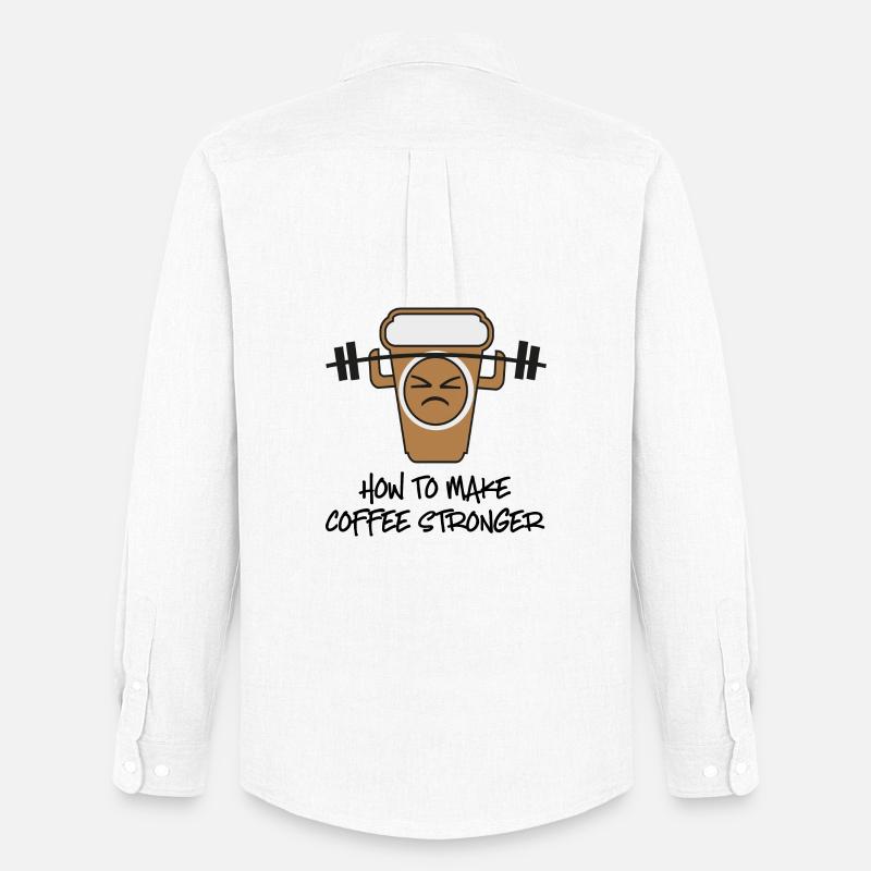 Kaffee - Männer Oxford Hemd von Stanley/Stella - Weiß